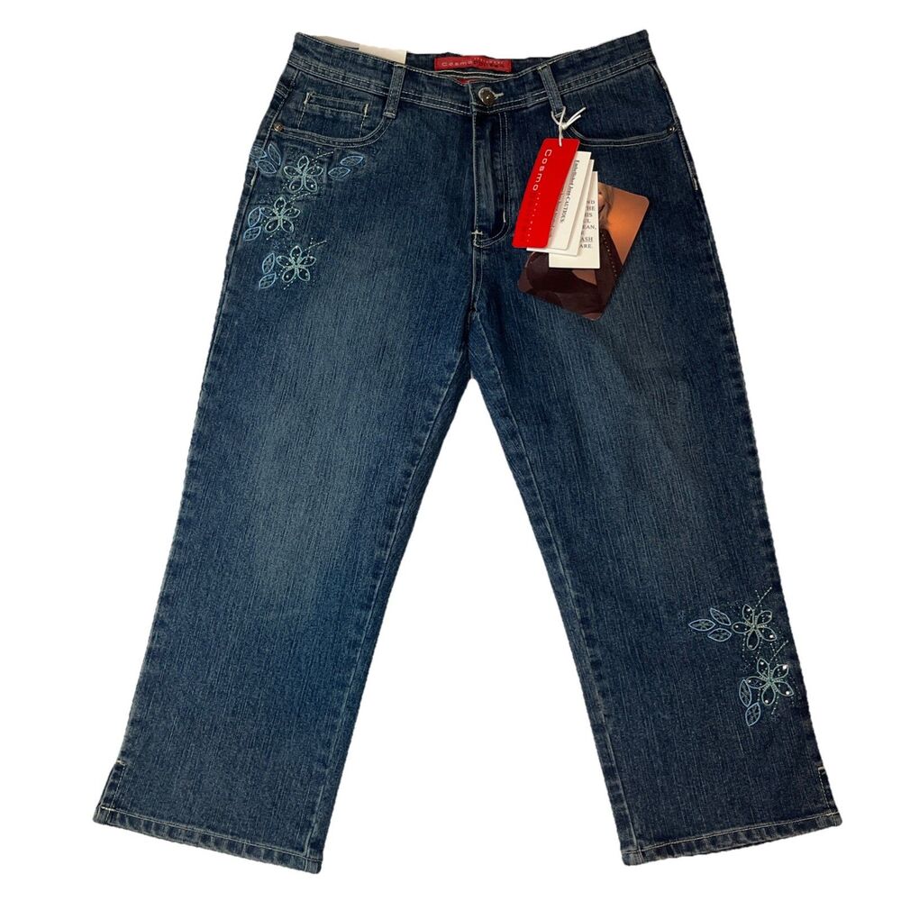 Cosmopolitan Vintage Y2k Floral Embroidered Jeans Size: 8